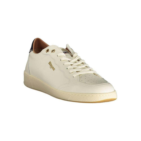 Blauer White Polyester Sneaker - Hilstor