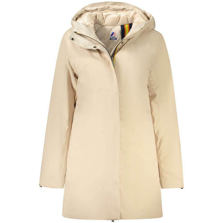 K-WAY Beige Polyester Women Coat - Hilstor