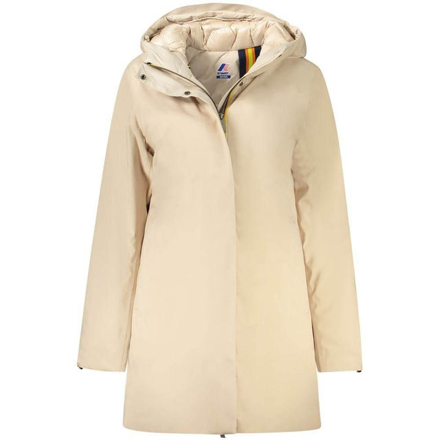 K-WAY Beige Polyester Women Coat - Hilstor