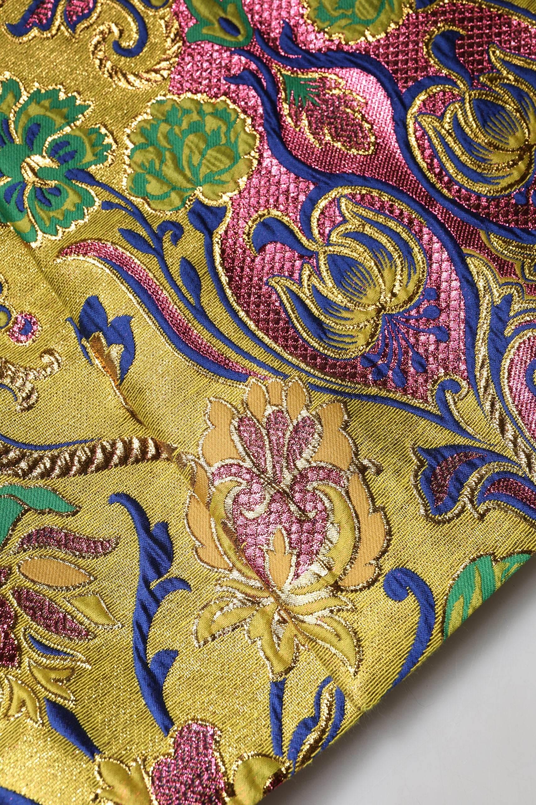 Dolce & Gabbana Multicolor Floral Jacquard Mid Waist Mini Skirt - Hilstor