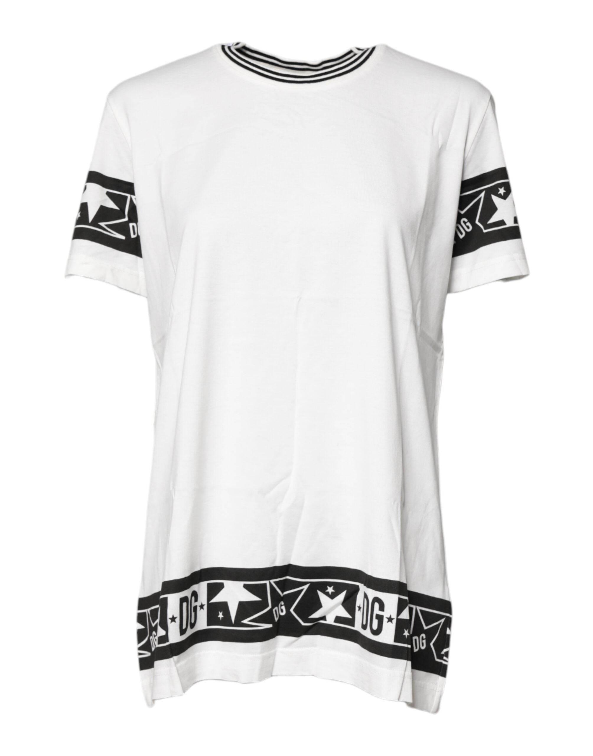 Dolce & Gabbana White #DGMillennials Cotton Crewneck T-shirt - Hilstor