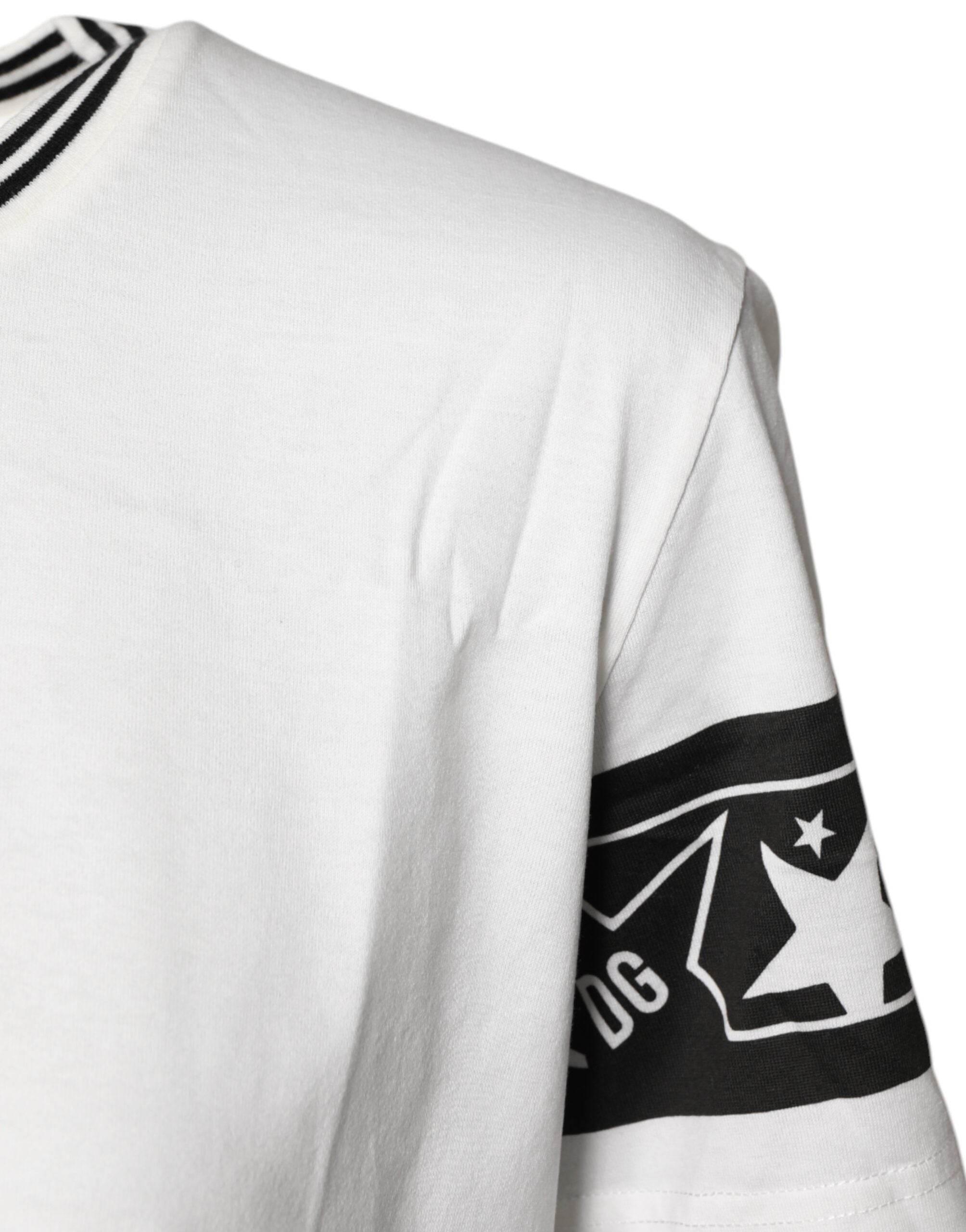 Dolce & Gabbana White #DGMillennials Cotton Crewneck T-shirt - Hilstor