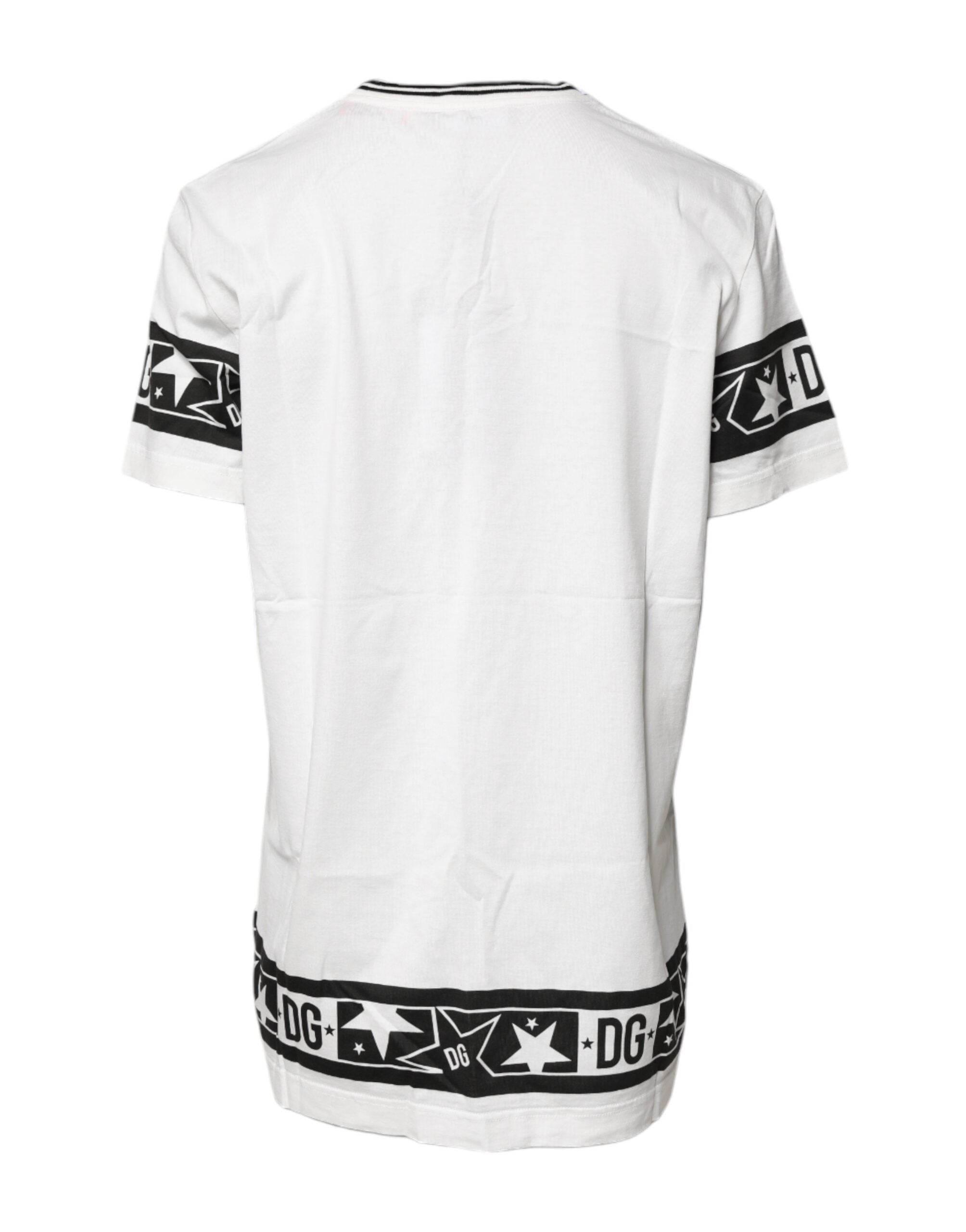 Dolce & Gabbana White #DGMillennials Cotton Crewneck T-shirt - Hilstor