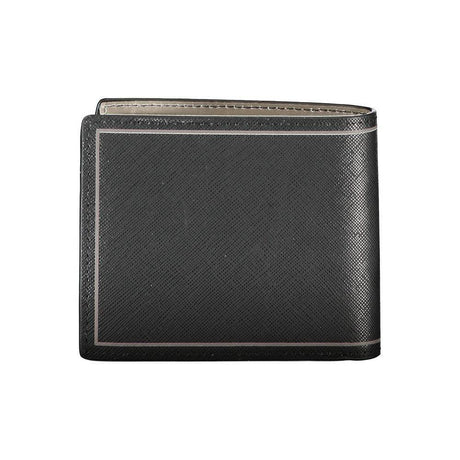 Tommy Hilfiger Elegant Black Leather Dual-Compartment Wallet - Hilstor