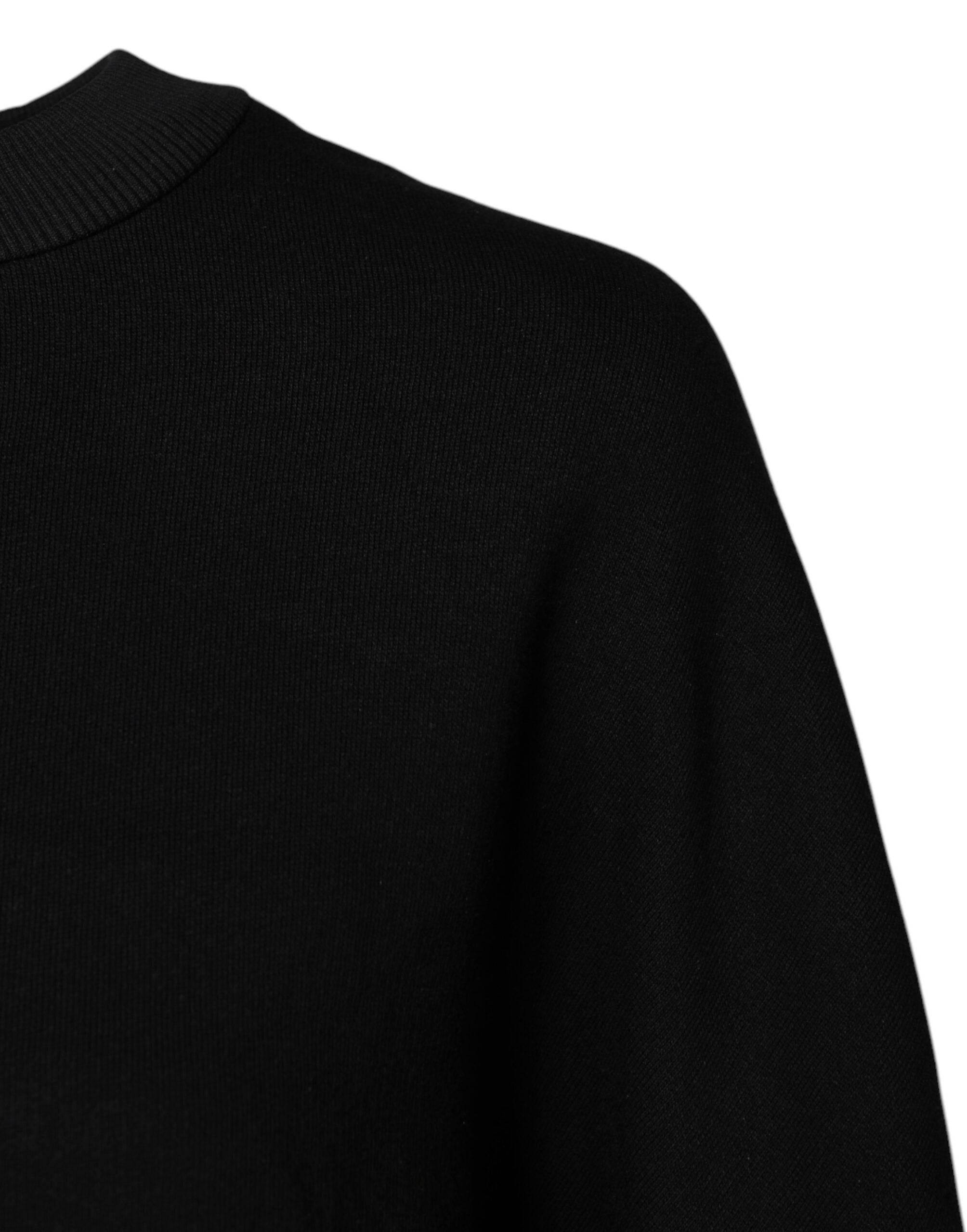 Dolce & Gabbana Black Cotton Crew Neck Sweatshirt Sweater - Hilstor