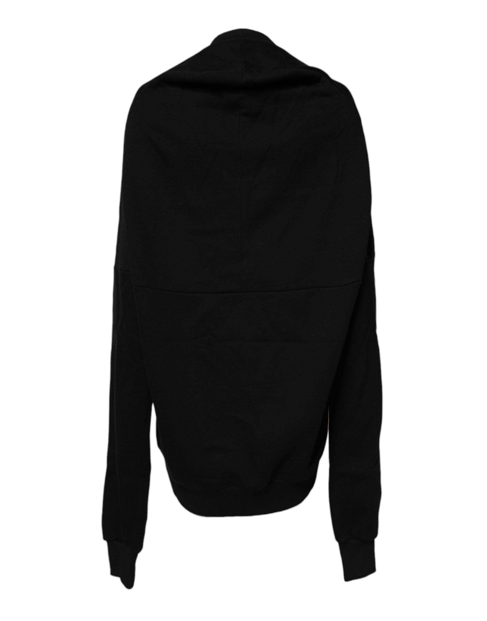 Dolce & Gabbana Black Cotton Crew Neck Sweatshirt Sweater - Hilstor