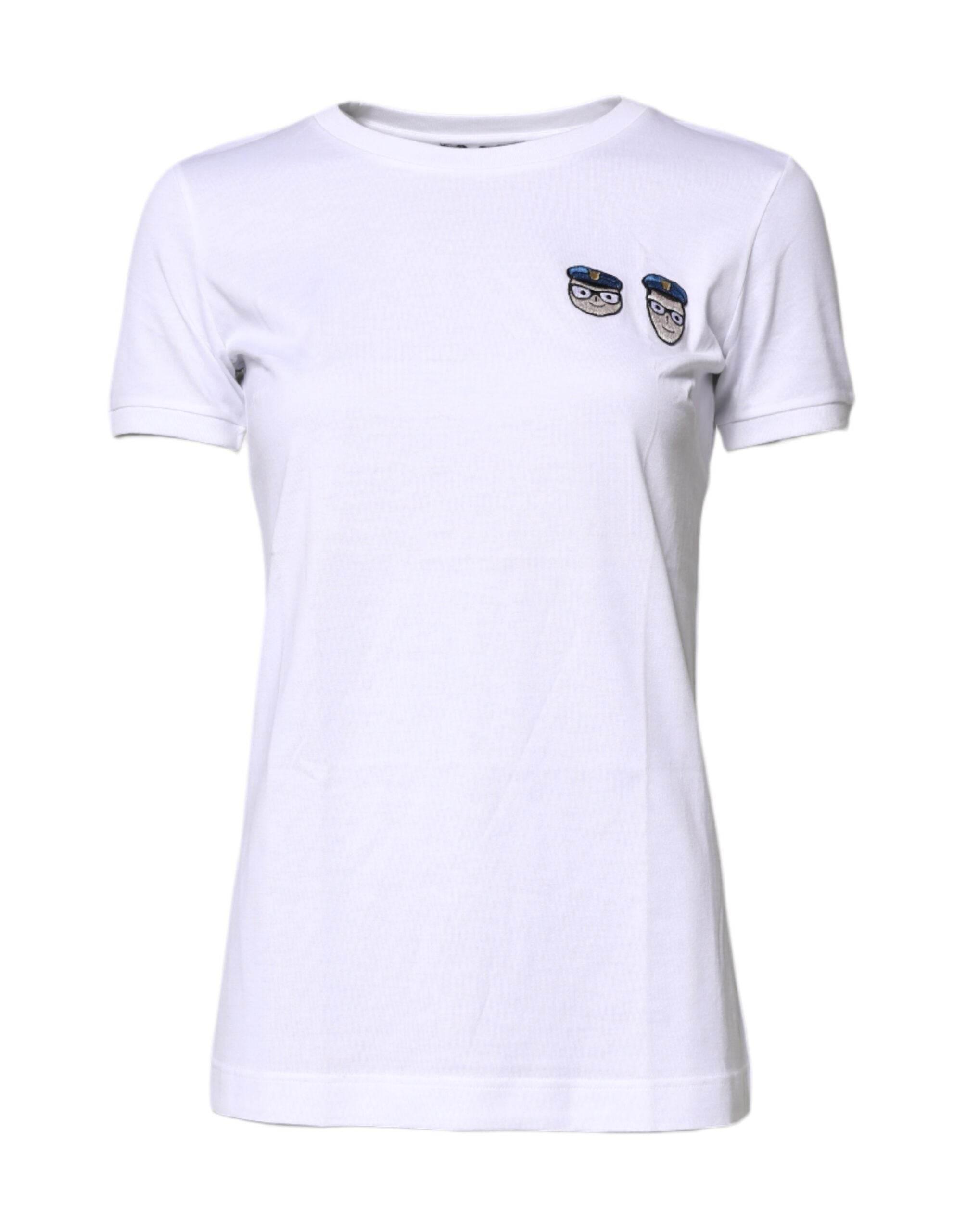Dolce & Gabbana White #DGFamily Cotton Crew Neck T-shirt - Hilstor