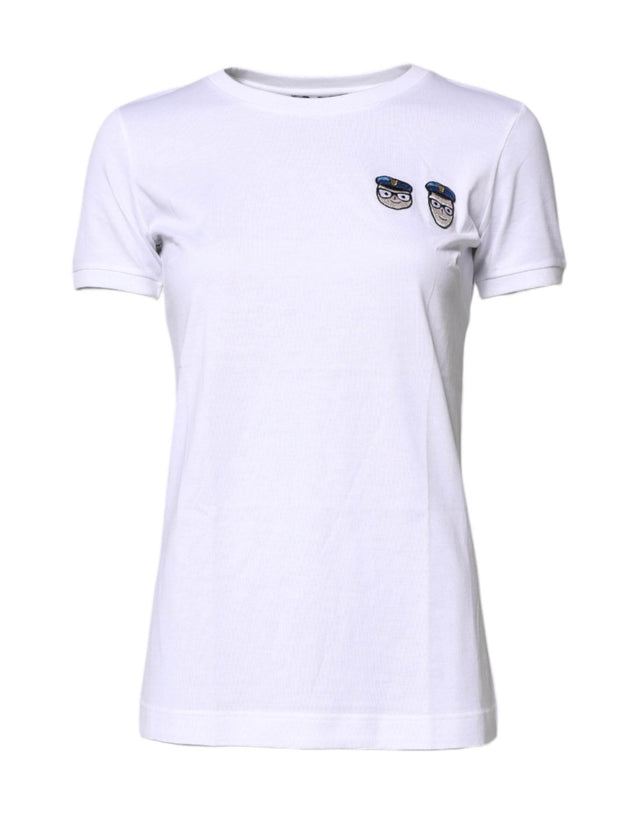Dolce & Gabbana White #DGFamily Cotton Crew Neck T-shirt - Hilstor
