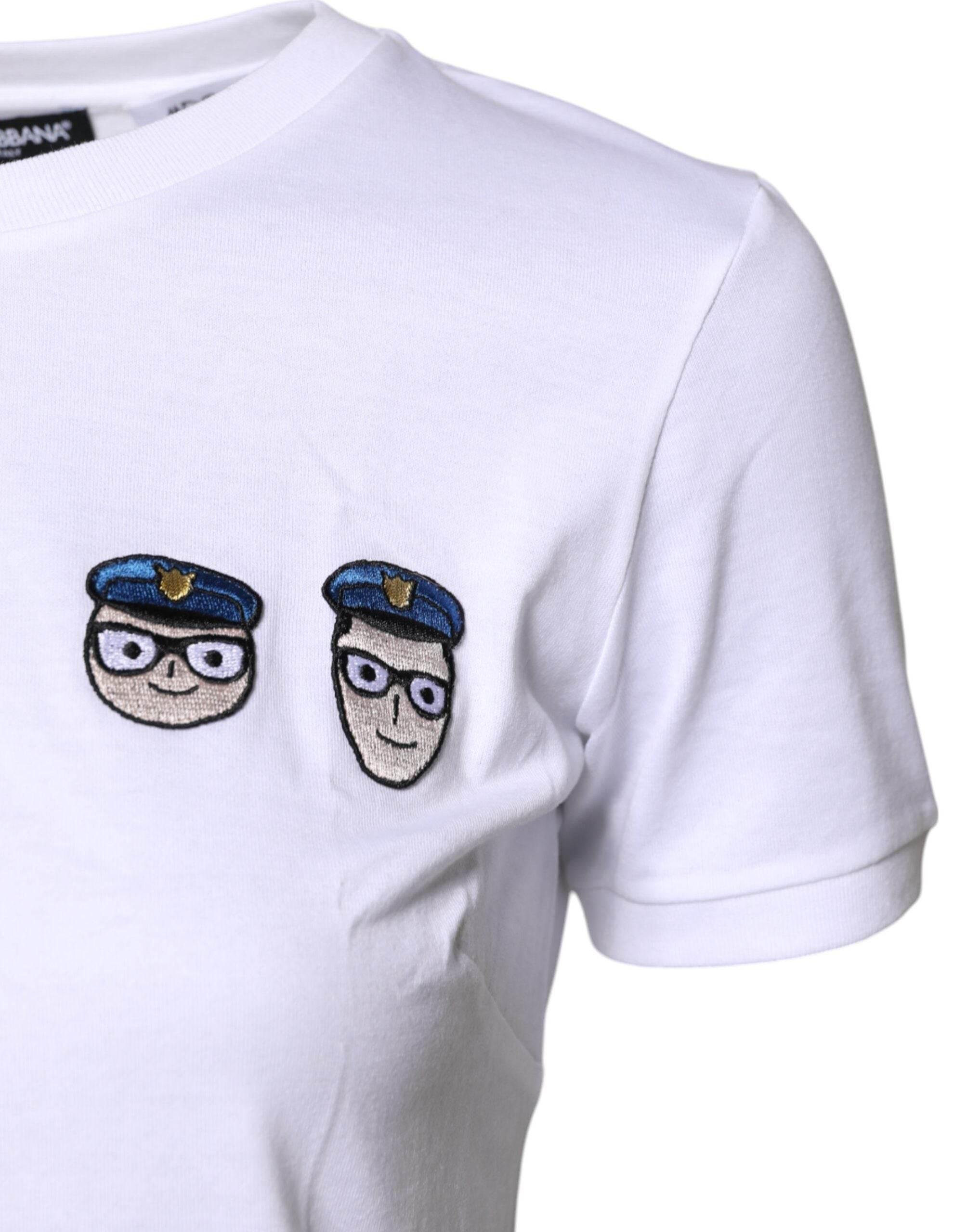 Dolce & Gabbana White #DGFamily Cotton Crew Neck T-shirt - Hilstor