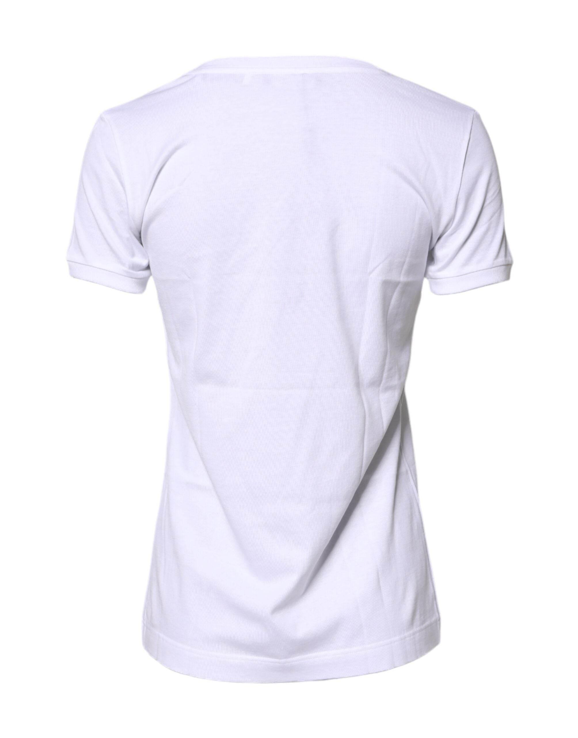 Dolce & Gabbana White #DGFamily Cotton Crew Neck T-shirt - Hilstor