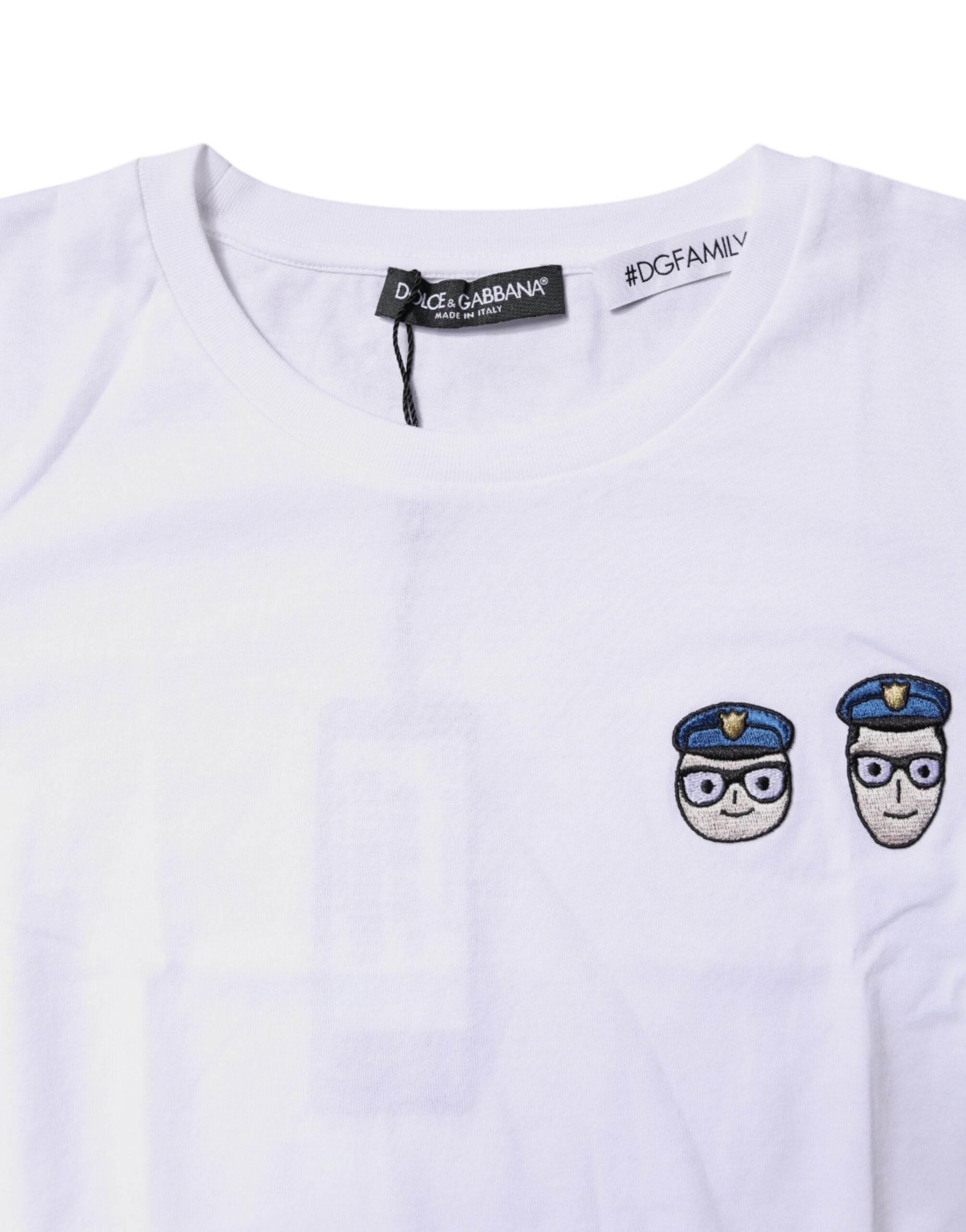 Dolce & Gabbana White #DGFamily Cotton Crew Neck T-shirt - Hilstor