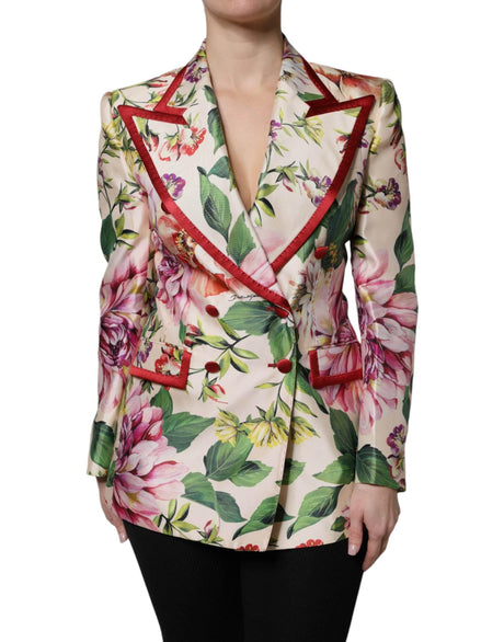 Dolce & Gabbana Multicolor Floral Double Breasted Jacket - Hilstor