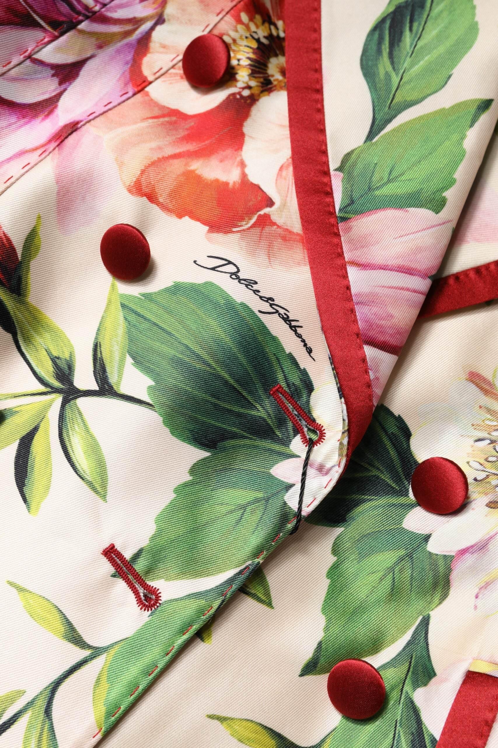 Dolce & Gabbana Multicolor Floral Double Breasted Jacket - Hilstor