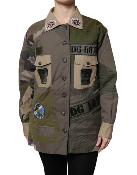 Dolce & Gabbana Military Green Cotton Button Down Jacket - Hilstor
