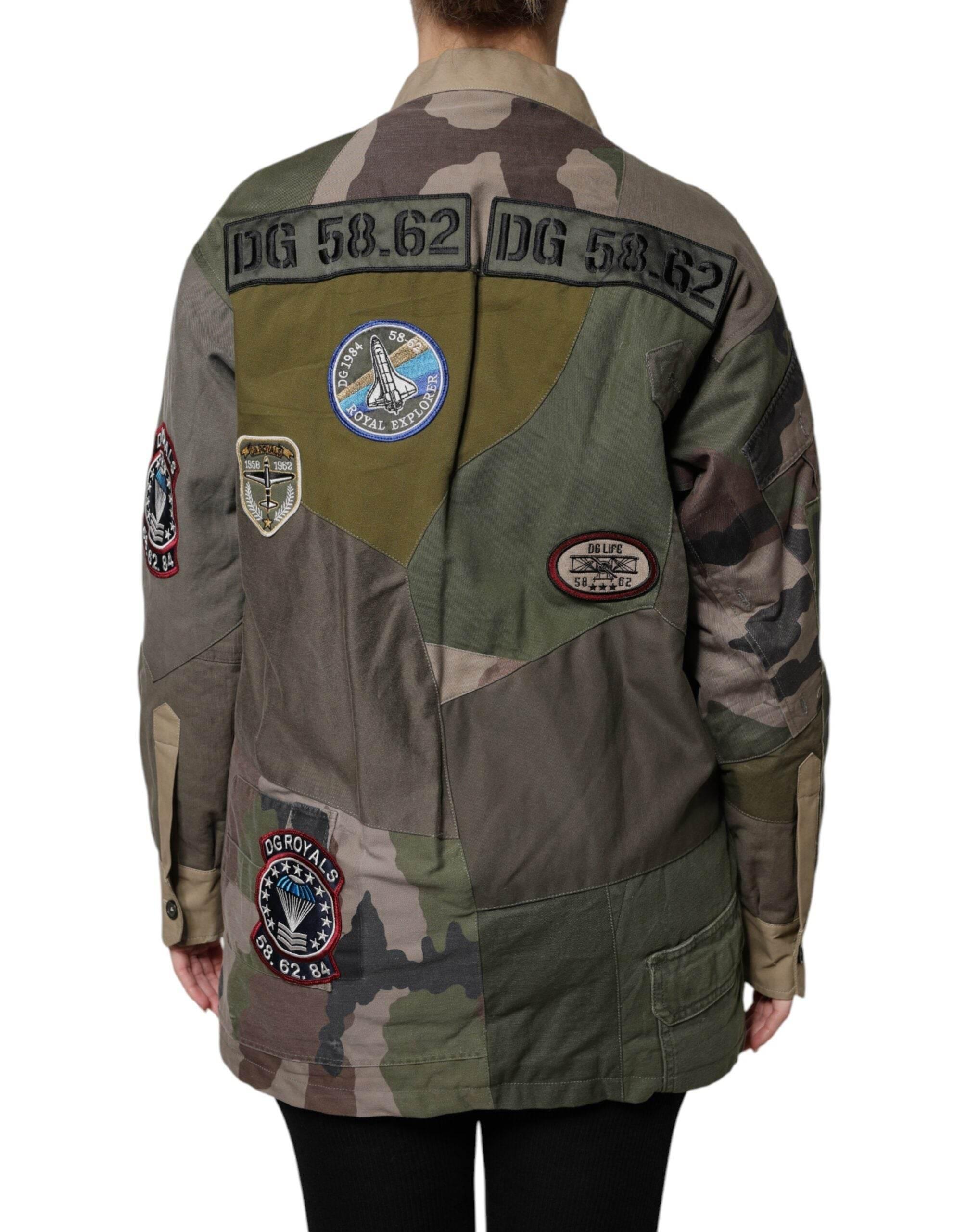 Dolce & Gabbana Military Green Cotton Button Down Jacket - Hilstor