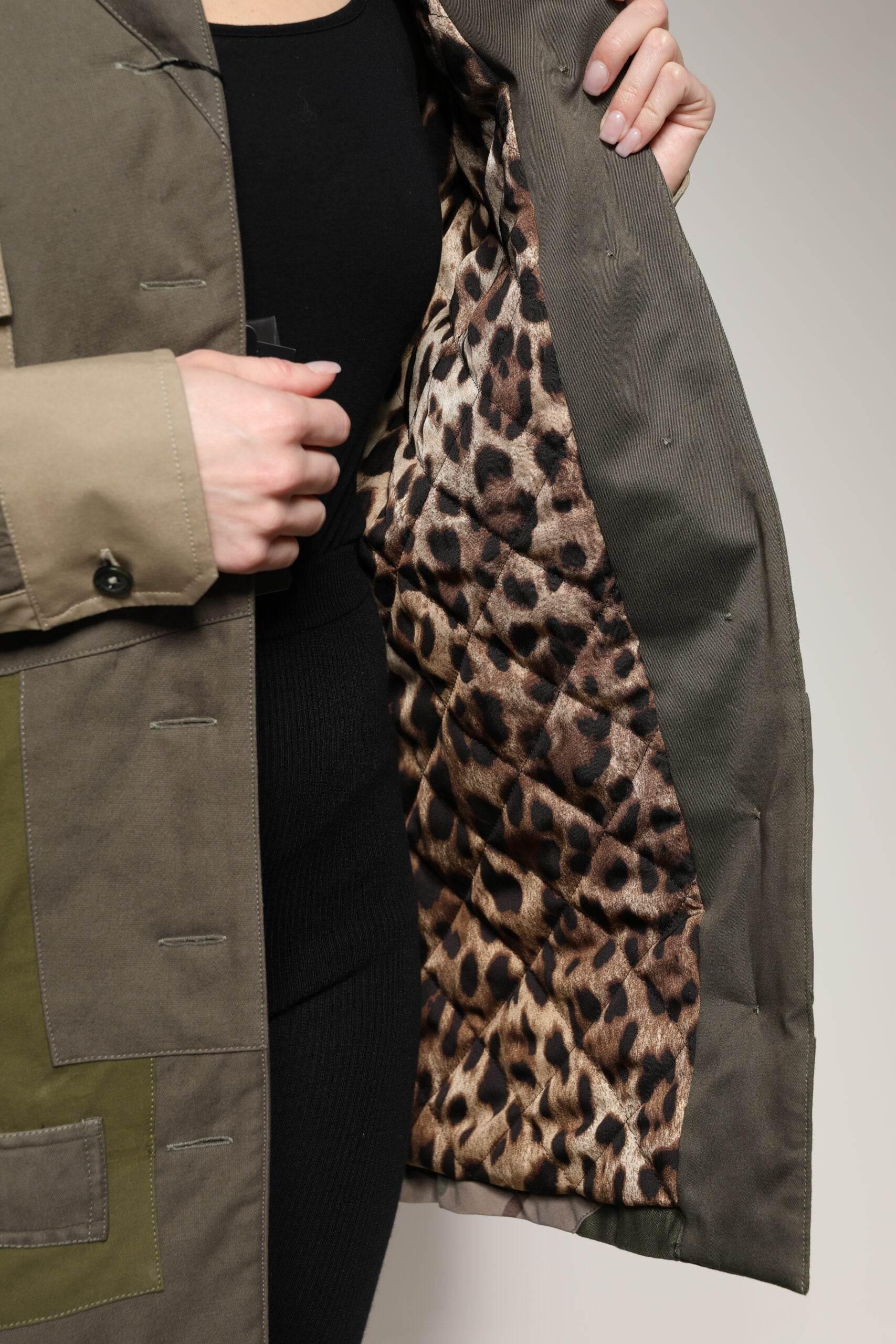 Dolce & Gabbana Military Green Cotton Button Down Jacket - Hilstor