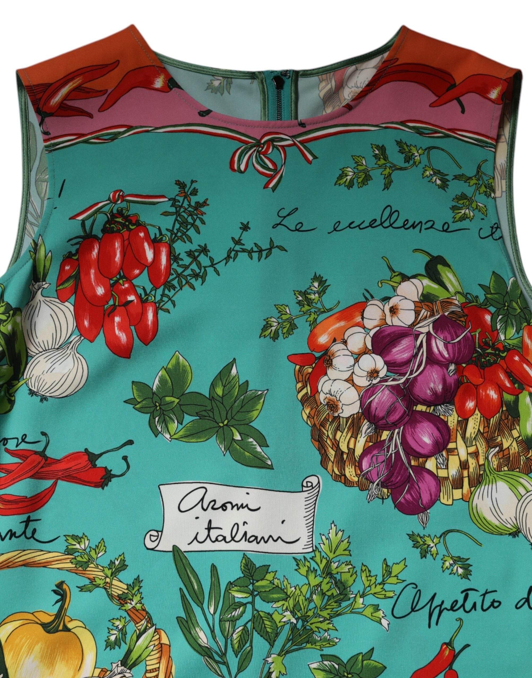 Dolce & Gabbana Multicolor Floral Silk Sleeveless Tank Top - Hilstor