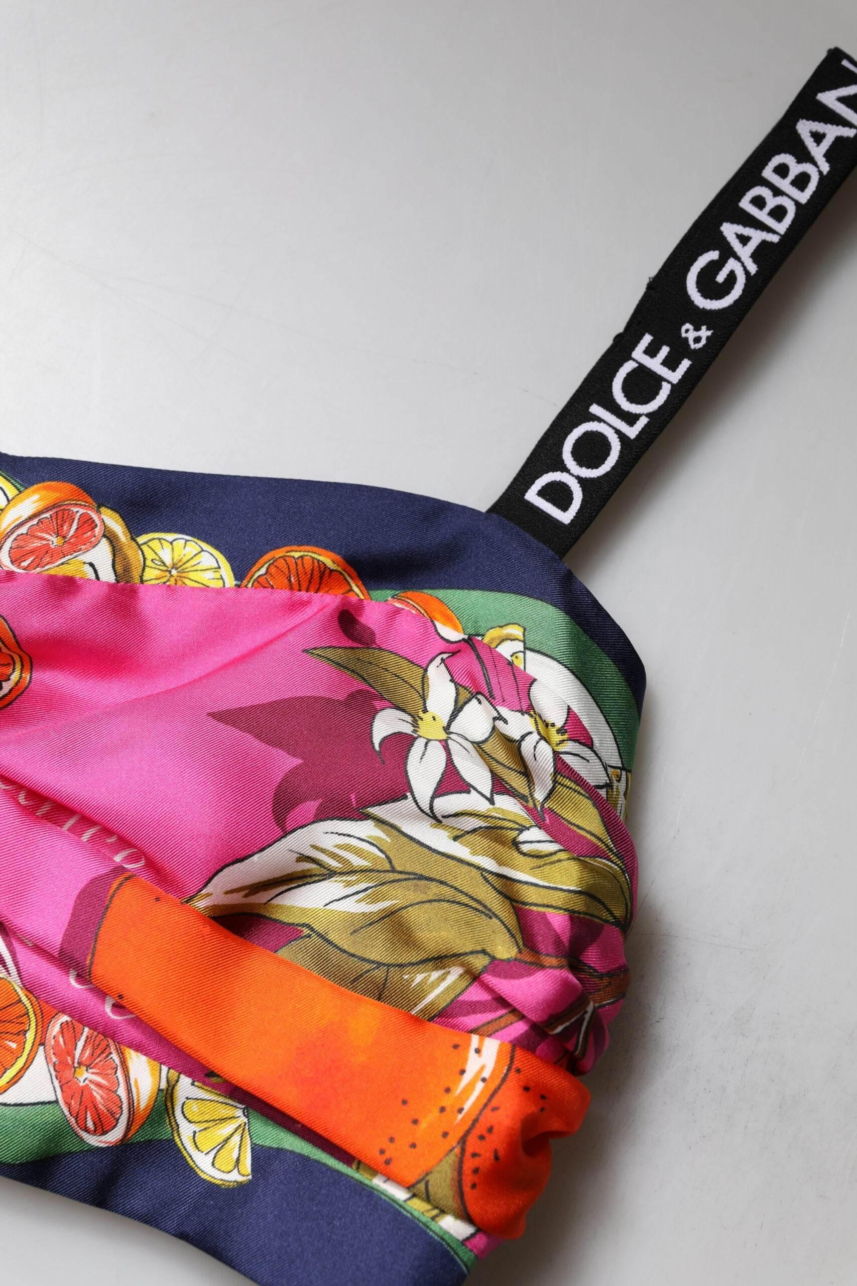 Dolce & Gabbana Multicolor Floral Sleeveless Bustier Cropped Top - Hilstor