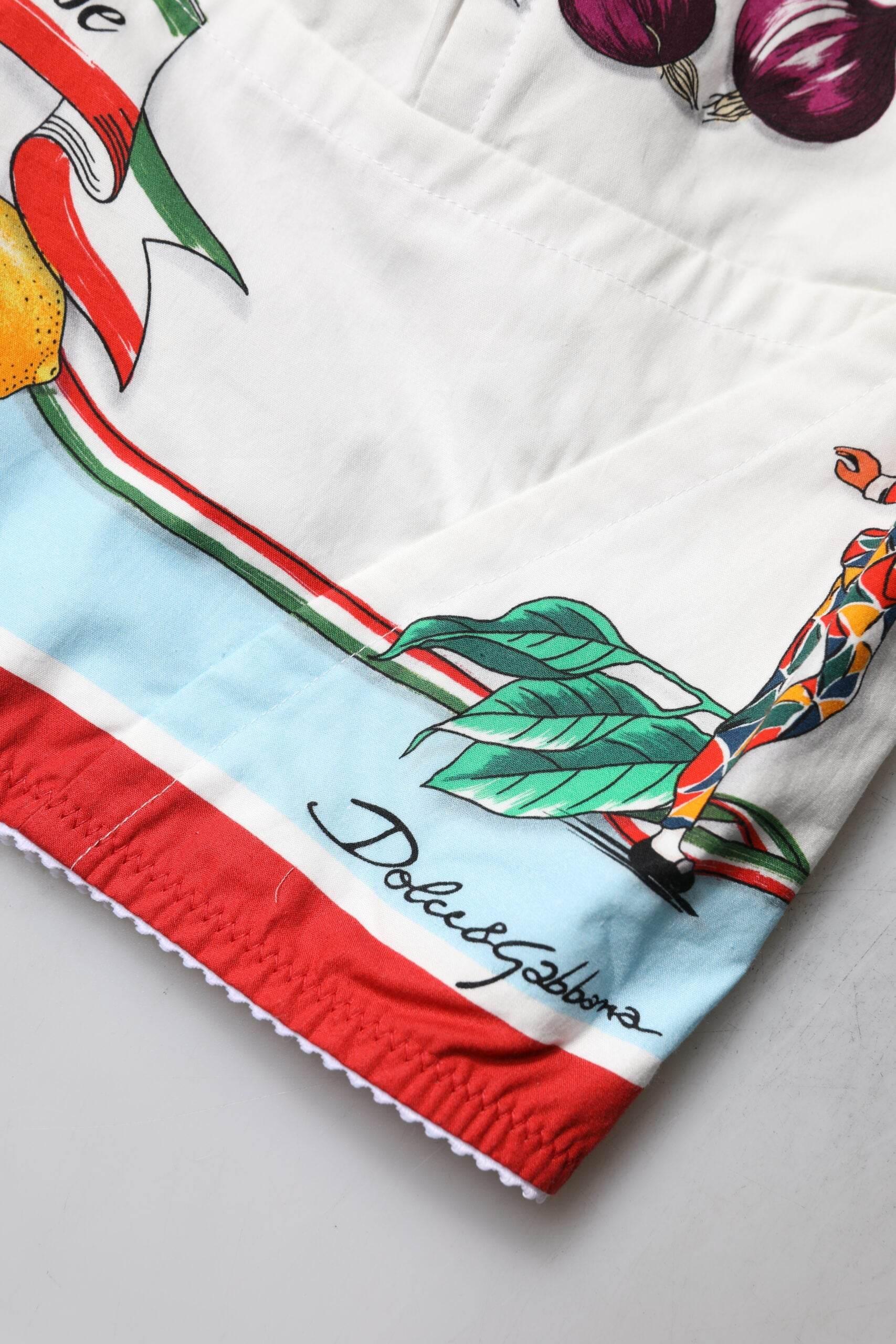Dolce & Gabbana White Vegetable Print Sweetheart Cropped Top - Hilstor
