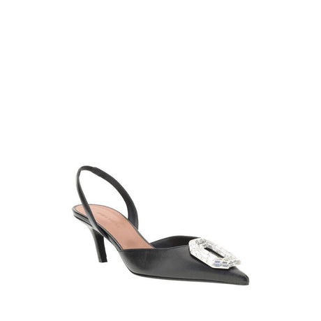 Amina Muaddi Leather slingback Pumps - Hilstor