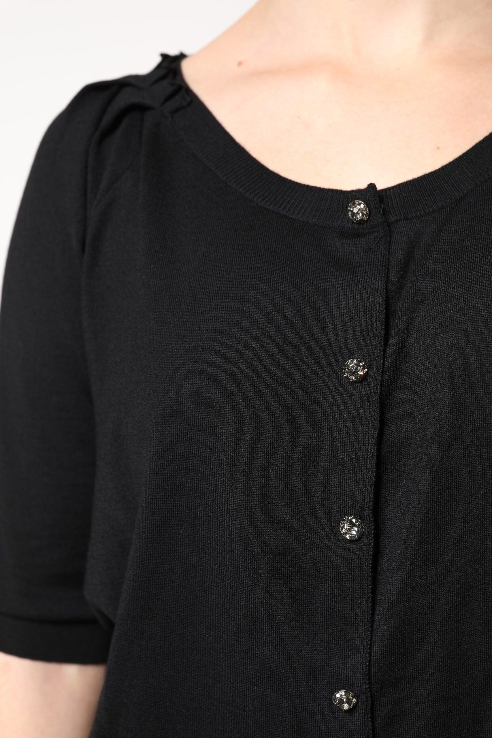 Dolce &amp; Gabbana Sort Button Down Kortærmet Bluse Top