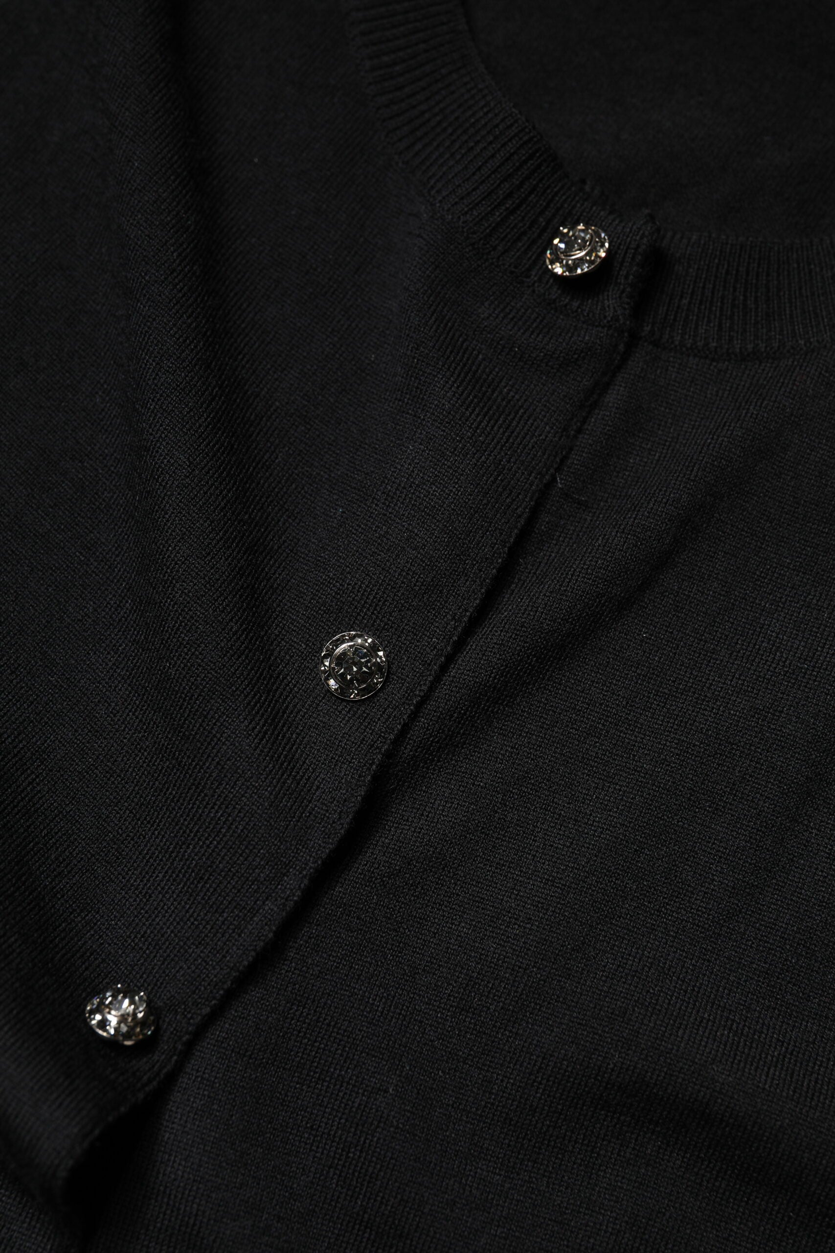 Dolce &amp; Gabbana Sort Button Down Kortærmet Bluse Top