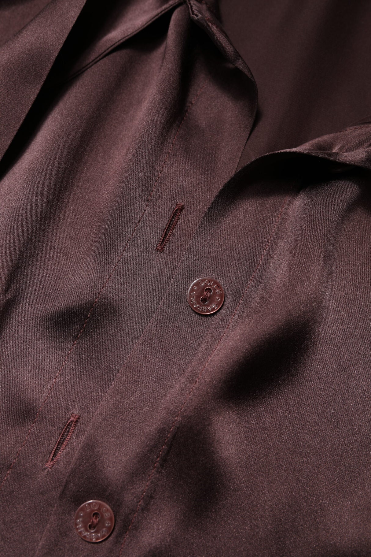 Dolce &amp; Gabbana Brown Ascot Collar langærmet blusetop