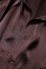 Dolce &amp; Gabbana Brown Ascot Collar langærmet blusetop