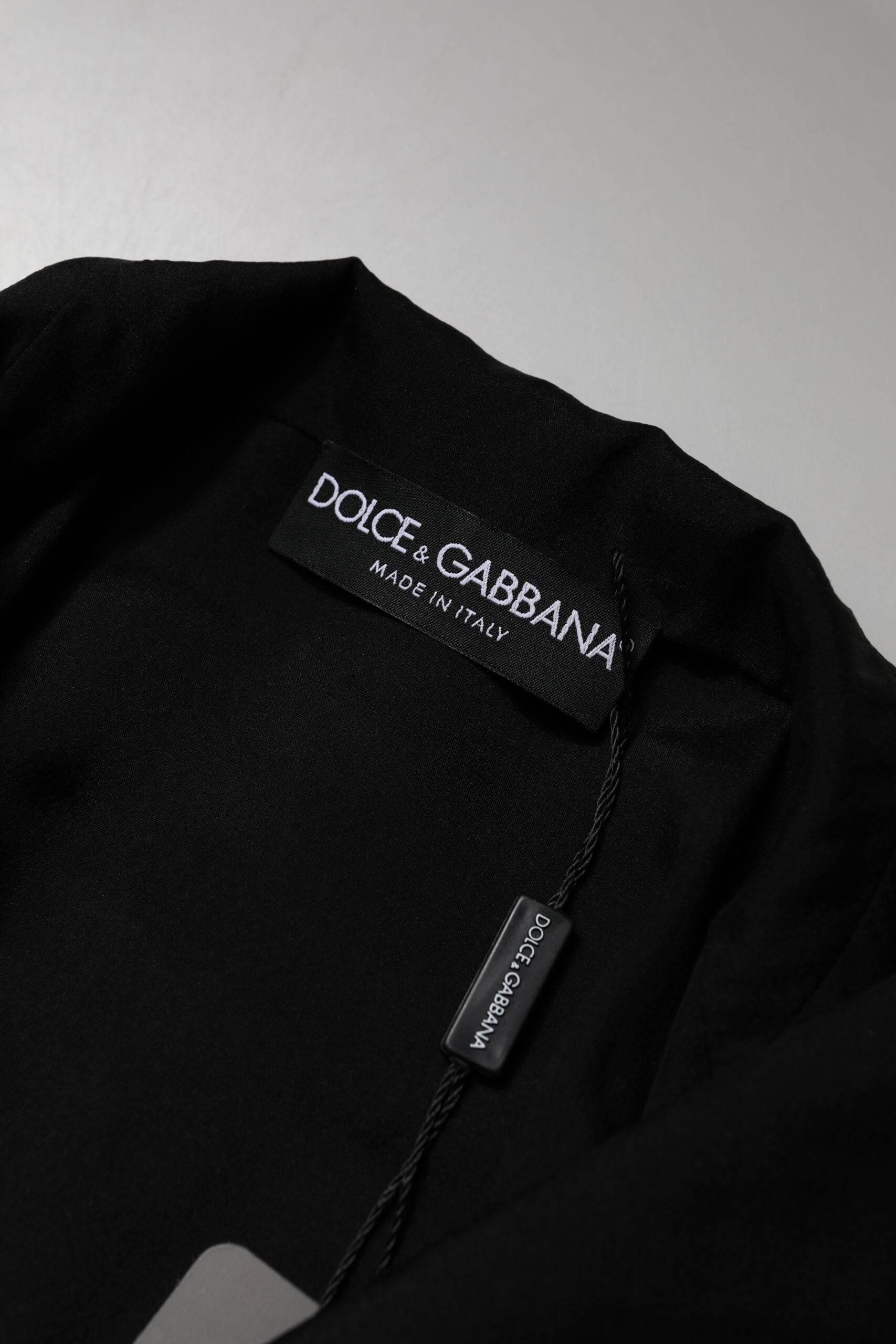 Dolce & Gabbana Black Silk Sheer Long Sleeves Blouse Top - Hilstor