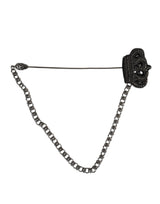 Dolce &amp; Gabbana Sølv Tone Messing Krone Kæde Kvinder Broche Lapel Pin