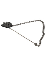 Dolce &amp; Gabbana Sølv Tone Messing Krone Kæde Kvinder Broche Lapel Pin