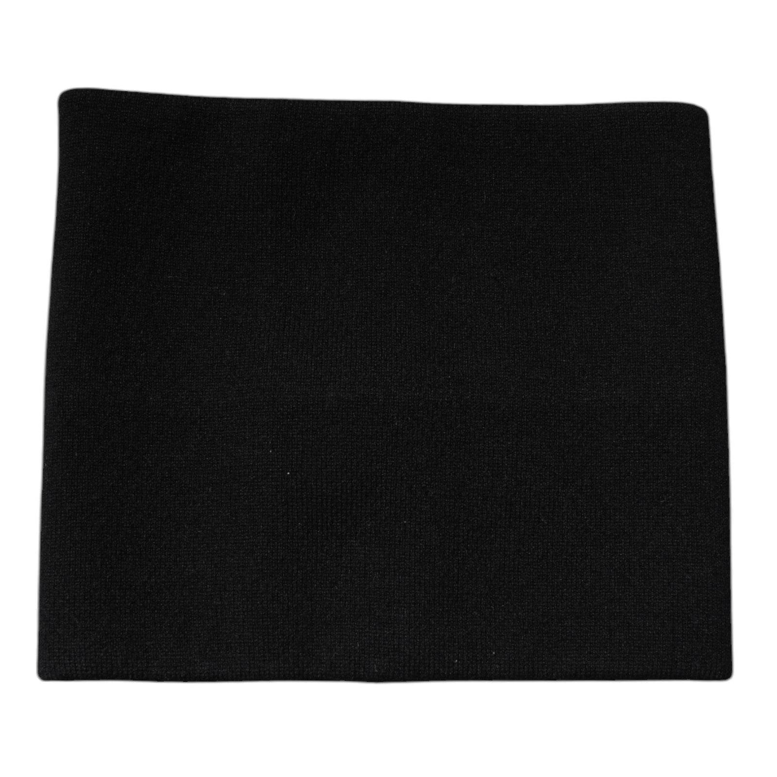 Dolce & Gabbana Black Cashmere Knitted Square Handkerchief Scarf - Hilstor