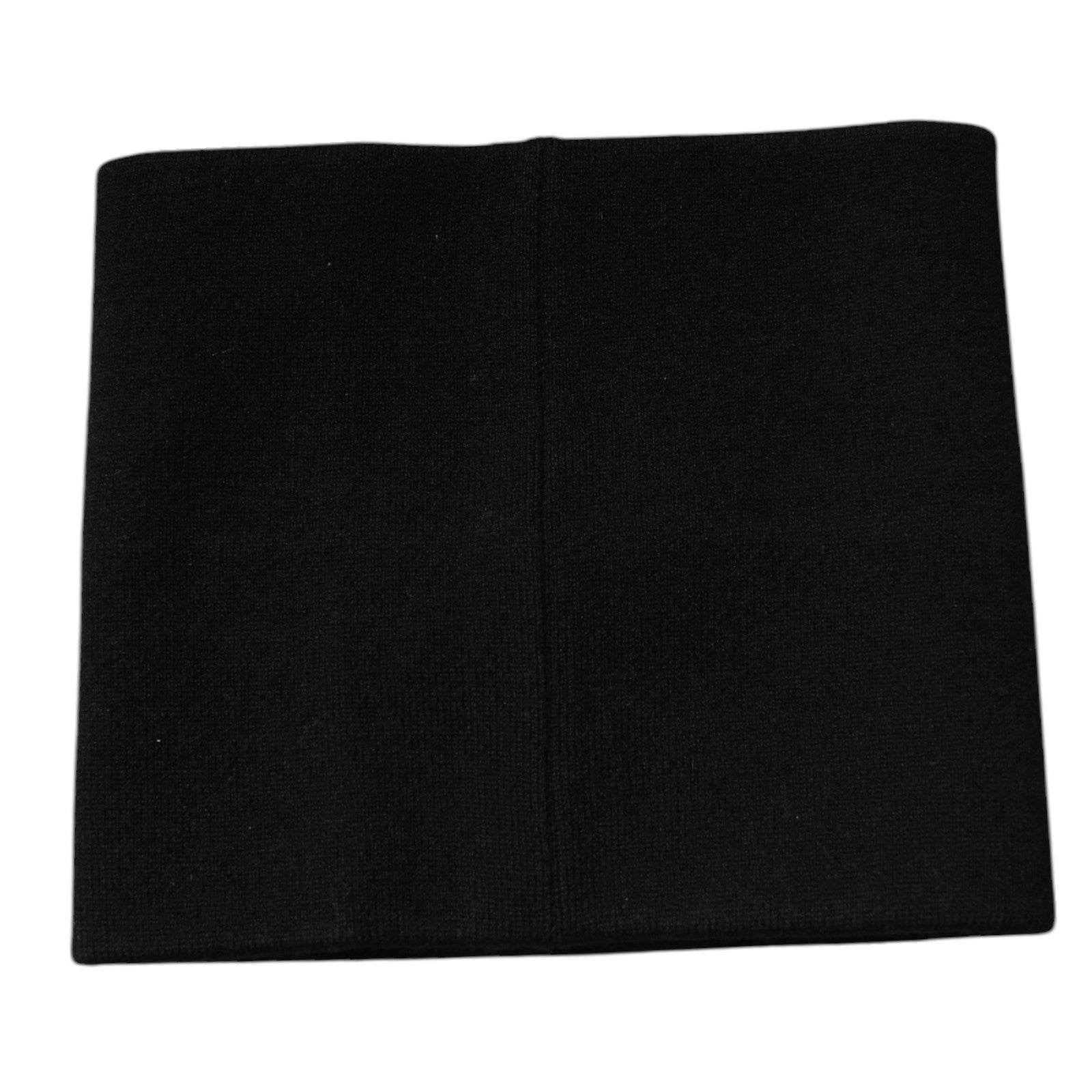 Dolce & Gabbana Black Cashmere Knitted Square Handkerchief Scarf - Hilstor