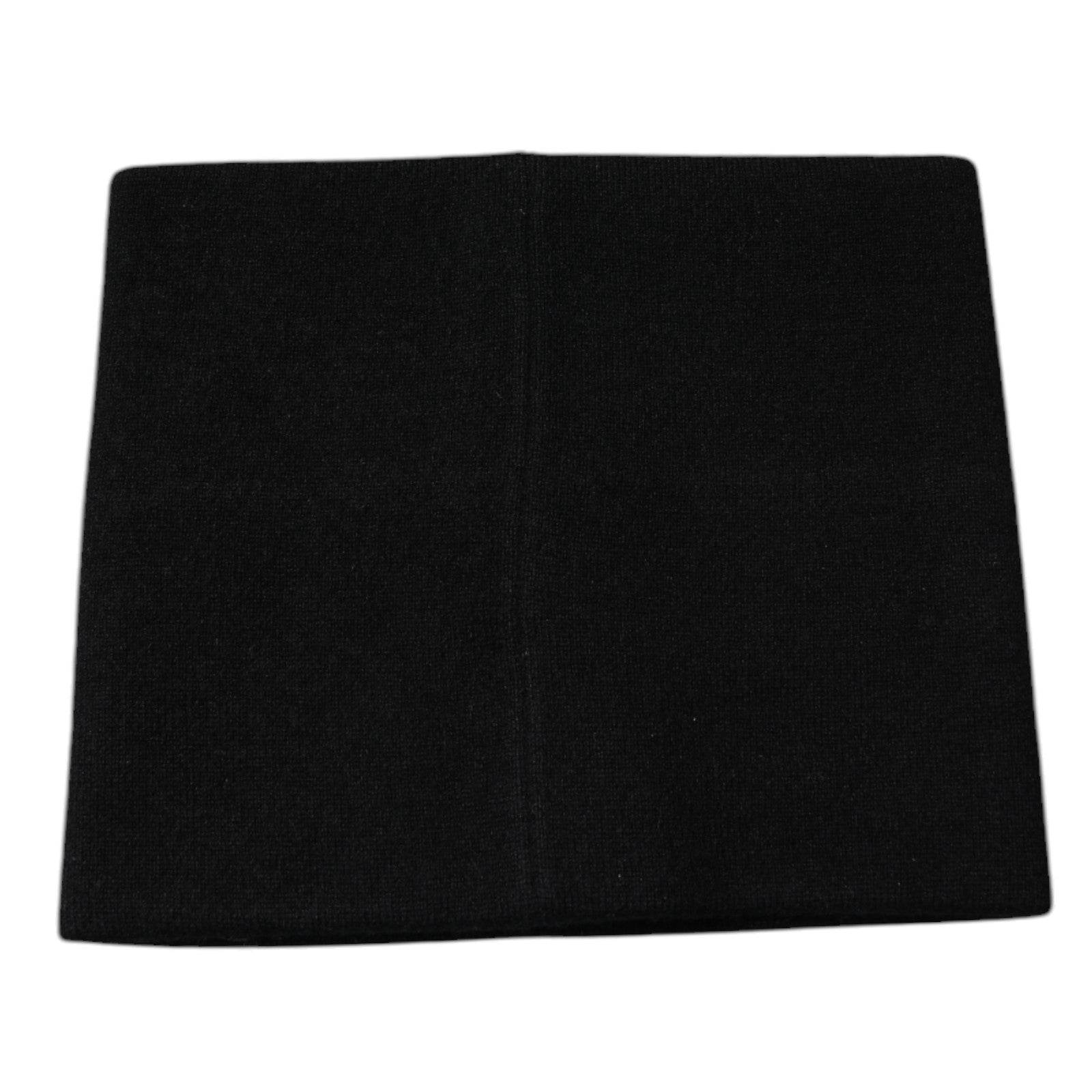 Dolce & Gabbana Black Cashmere DG Logo Square Handkerchief Scarf - Hilstor
