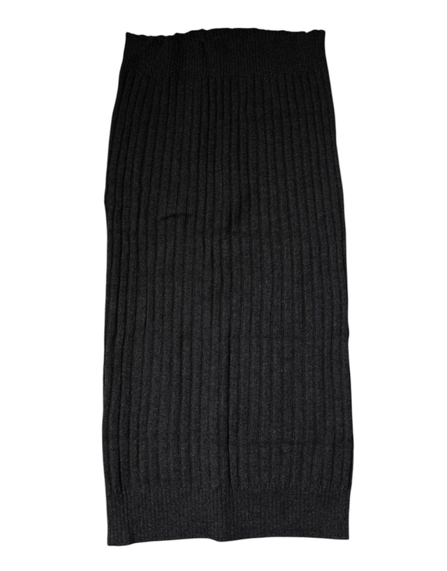 Dolce & Gabbana Black Cashmere Knitted Neck Warmer Foulard Scarf - Hilstor
