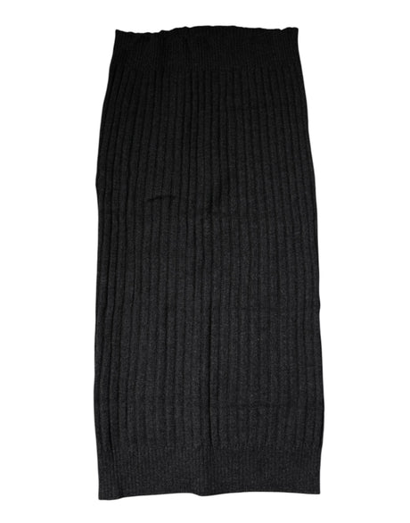 Dolce & Gabbana Black Cashmere Knitted Neck Warmer Foulard Scarf - Hilstor