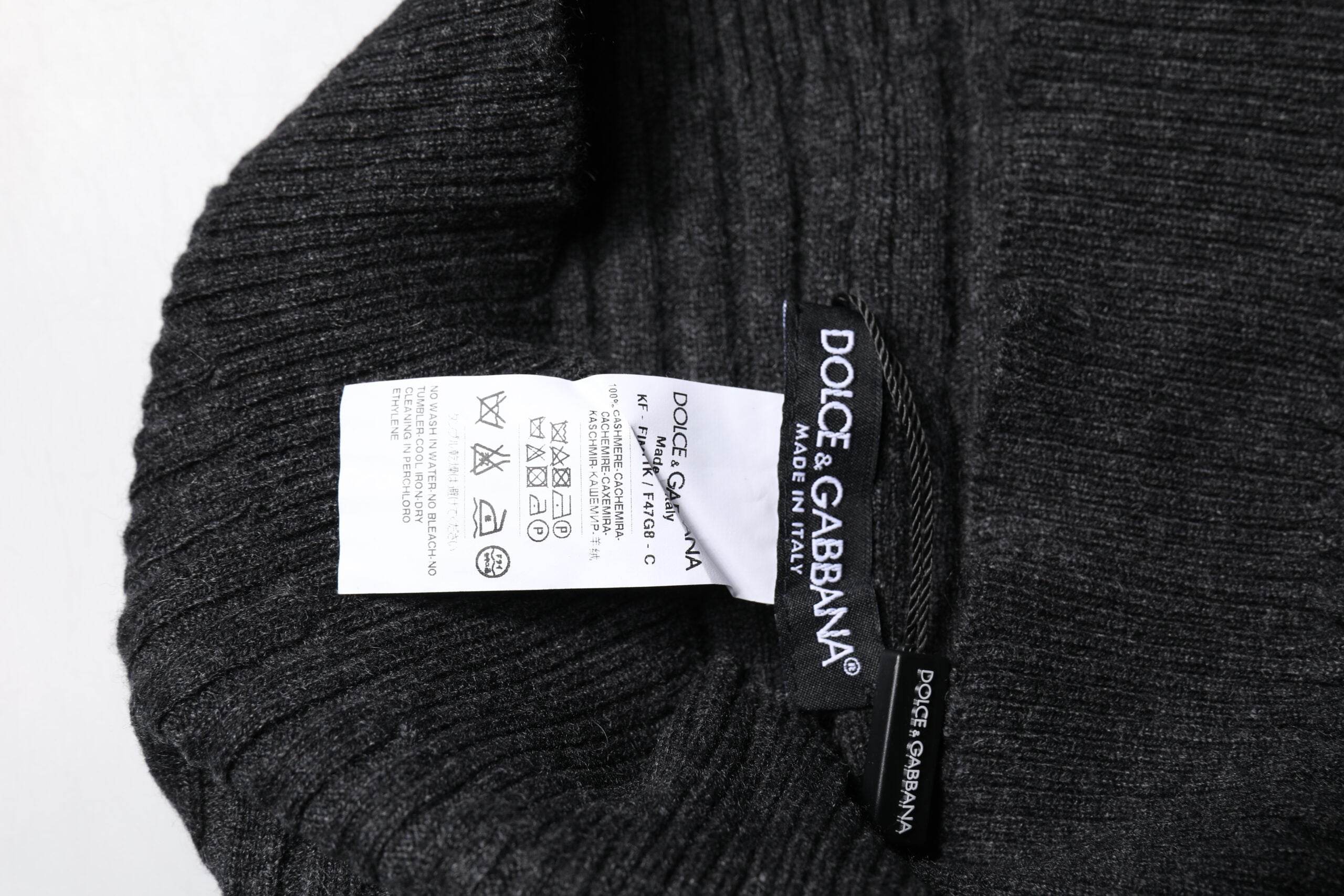 Dolce & Gabbana Black Cashmere Knitted Neck Warmer Foulard Scarf - Hilstor