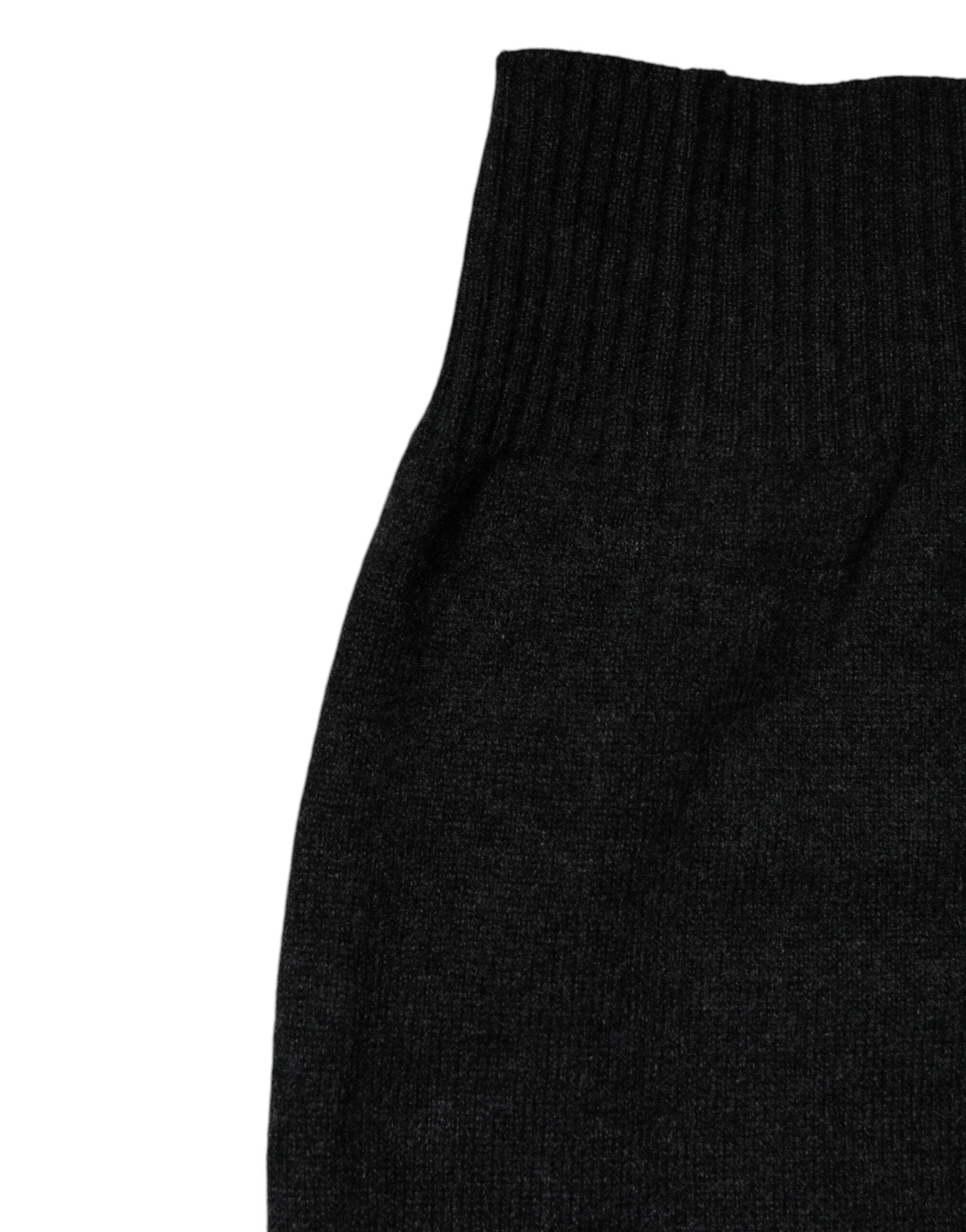 Dolce & Gabbana Black Cashmere Knitted Neck Warmer Foulard Scarf - Hilstor