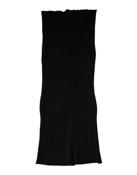 Dolce & Gabbana Black Cashmere Knitted Neck Warmer Foulard Scarf - Hilstor