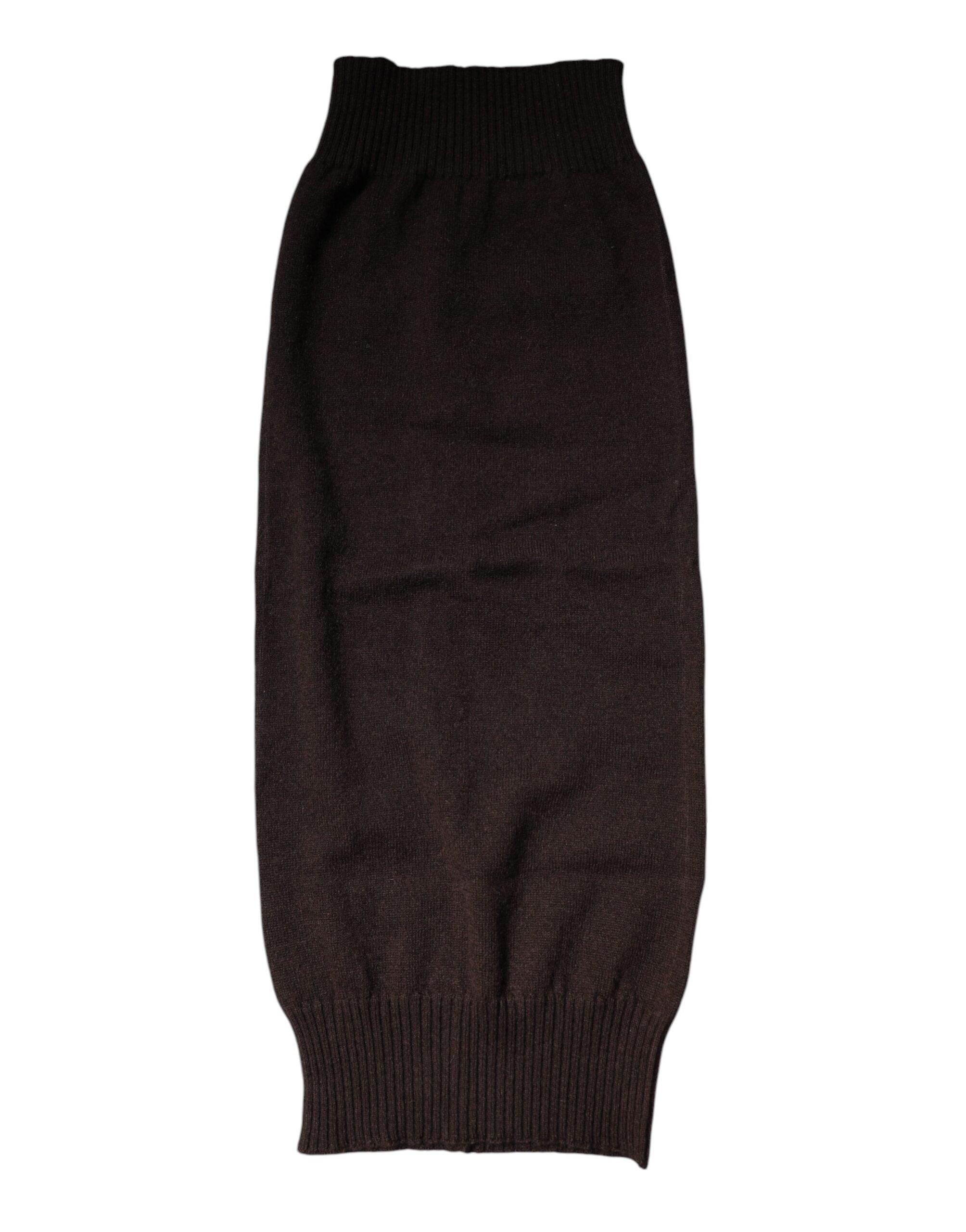 Dolce &amp; Gabbana Brown Cashmere strikket halsvarmer Foulard tørklæde