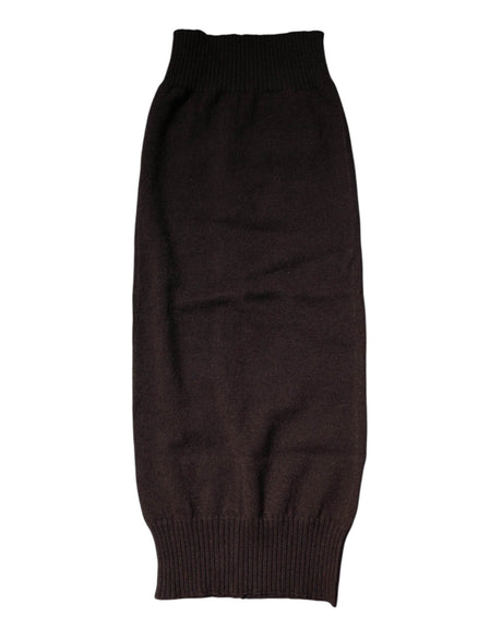 Dolce & Gabbana Brown Cashmere Knitted Neck Warmer Foulard Scarf - Hilstor