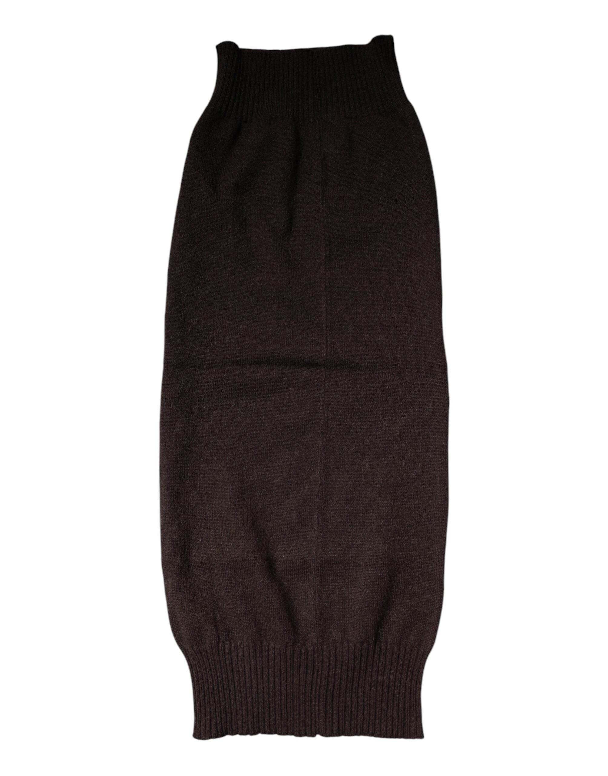 Dolce & Gabbana Brown Cashmere Knitted Neck Warmer Foulard Scarf - Hilstor
