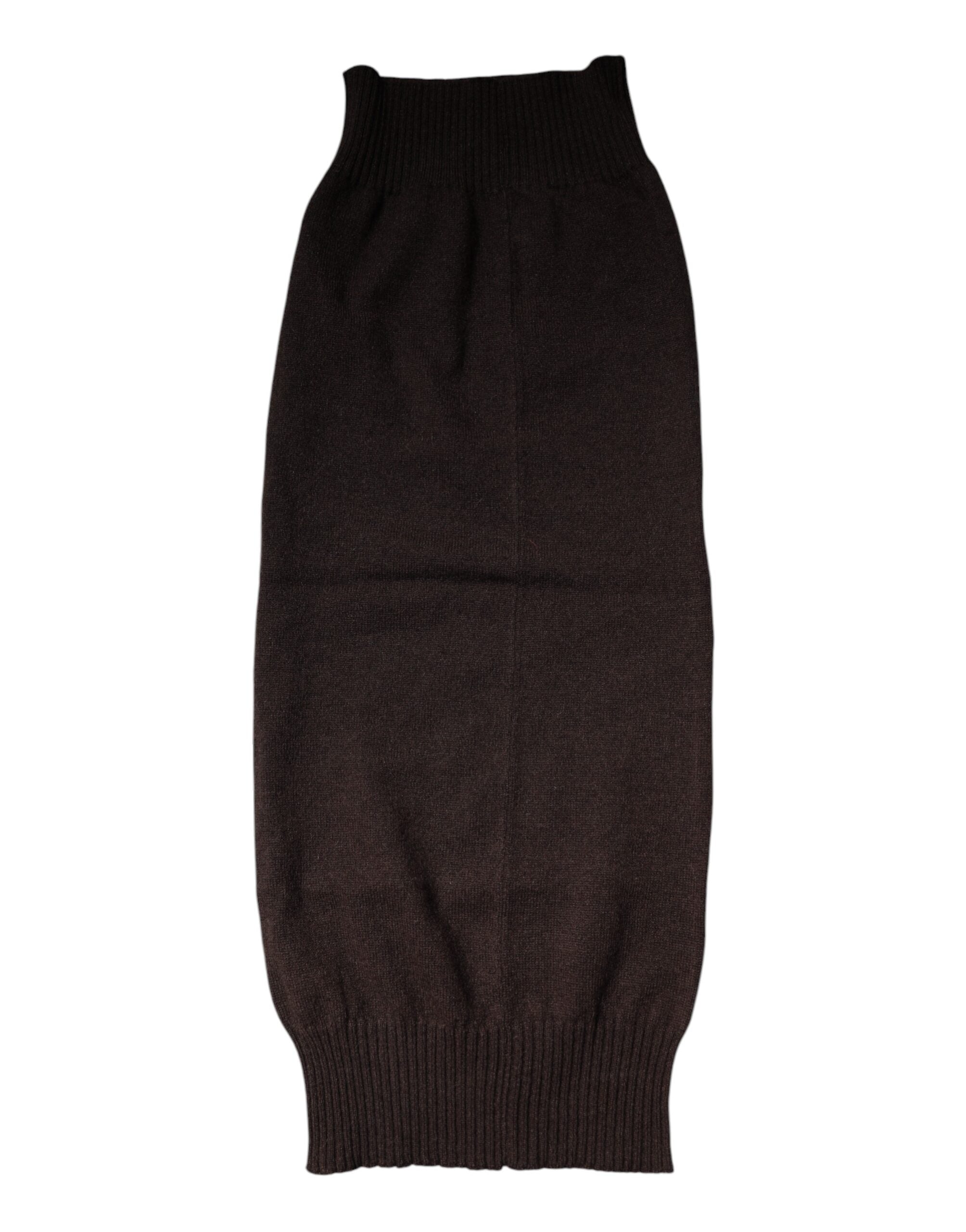 Dolce &amp; Gabbana Brown Cashmere strikket halsvarmer Foulard tørklæde