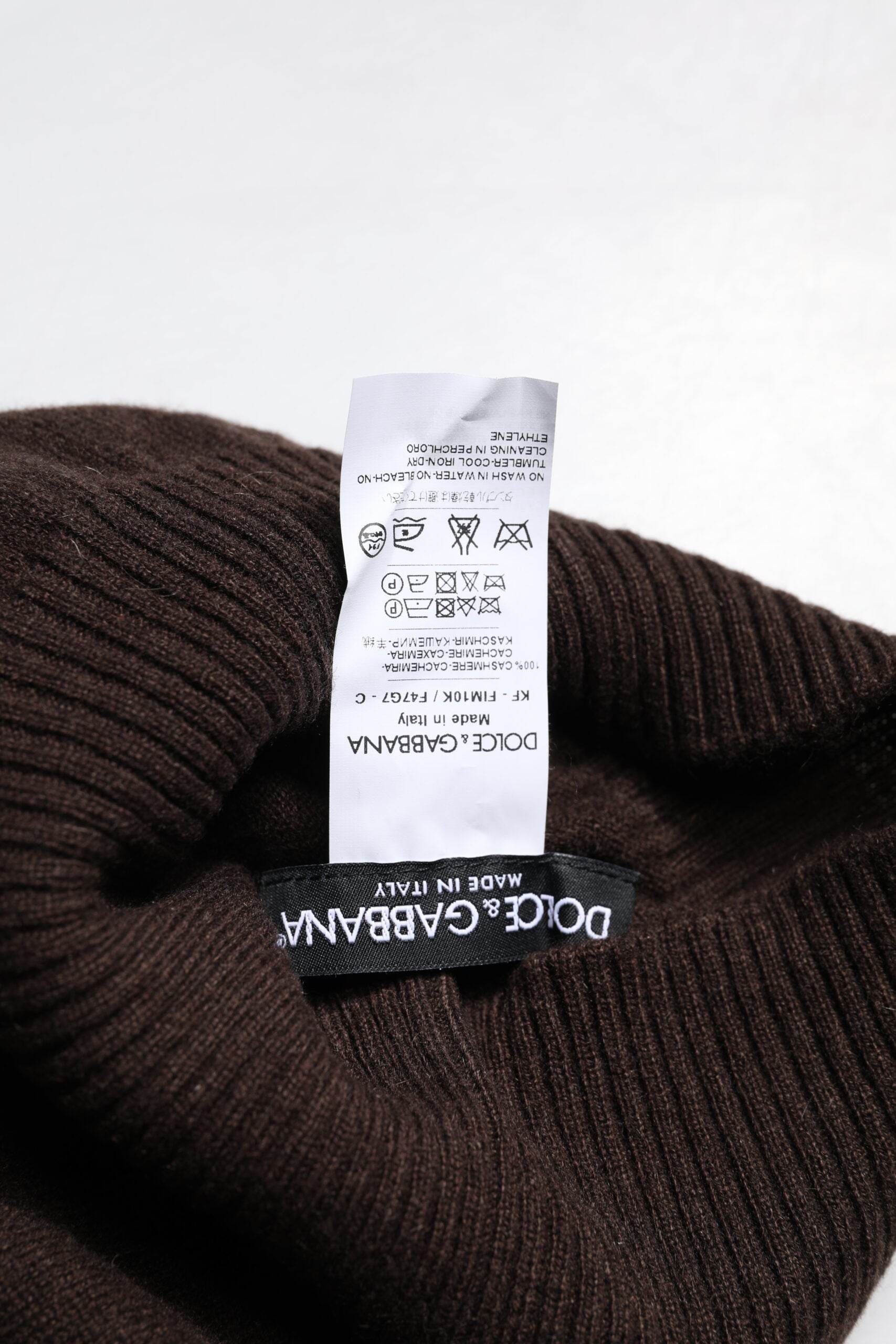 Dolce & Gabbana Brown Cashmere Knitted Neck Warmer Foulard Scarf - Hilstor
