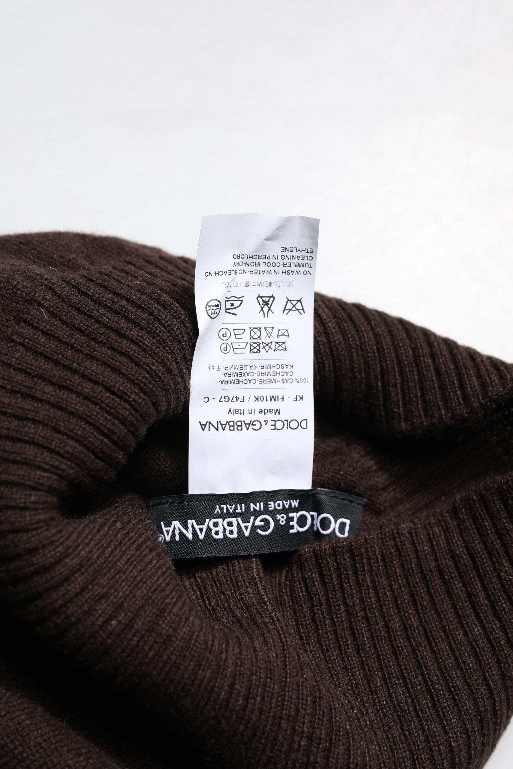 Dolce &amp; Gabbana Brown Cashmere strikket halsvarmer Foulard tørklæde