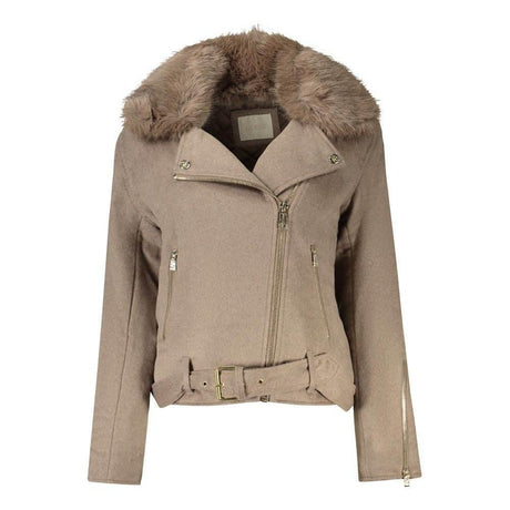 Guess Jeans Beige Polyester Women Jacket - Hilstor