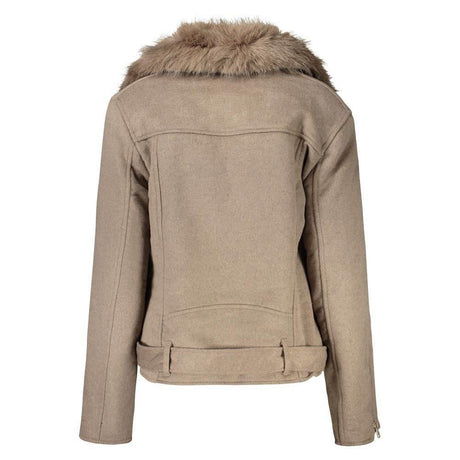 Guess Jeans Beige Polyester Women Jacket - Hilstor