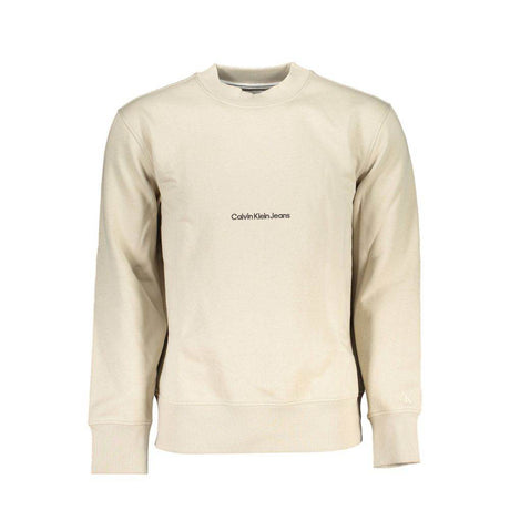 Calvin Klein Beige Crew Neck Long Sleeve Sweatshirt - Hilstor