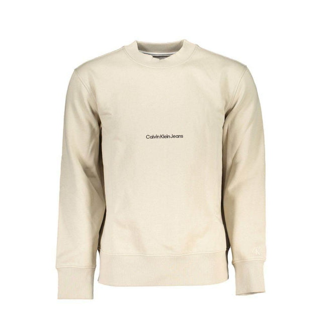 Calvin Klein Beige Crew Neck Long Sleeve Sweatshirt - Hilstor