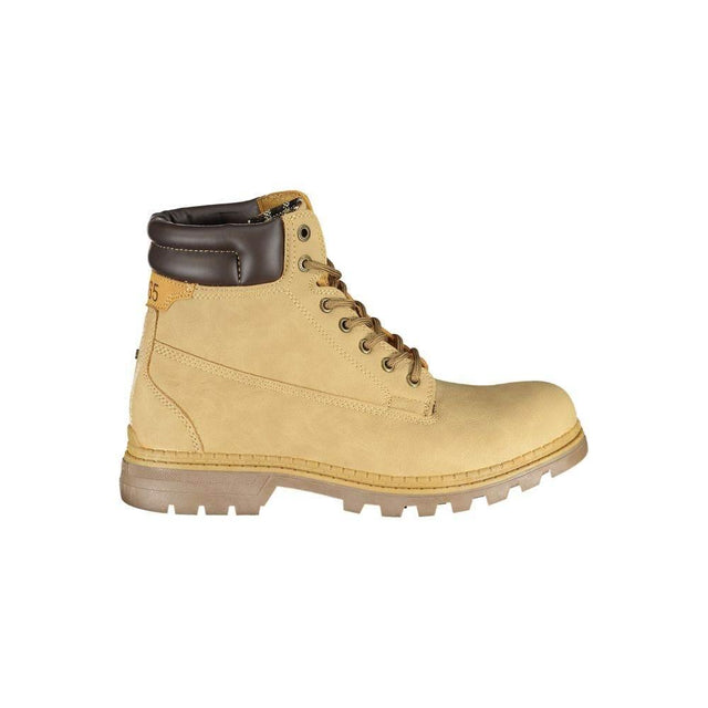 Carrera Beige Lace-Up Boots with Contrasting Detail - Hilstor